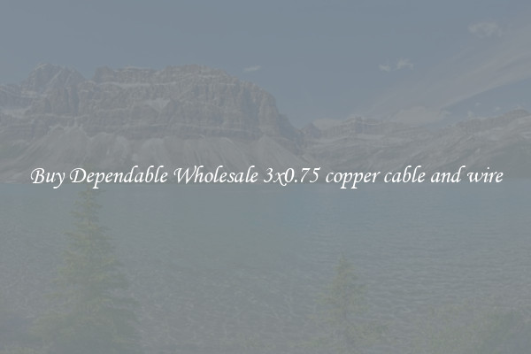 Buy Dependable Wholesale 3x0.75 copper cable and wire