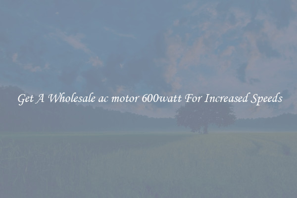 Get A Wholesale ac motor 600watt For Increased Speeds