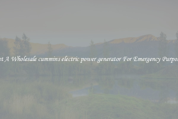 Get A Wholesale cummins electric power generator For Emergency Purposes