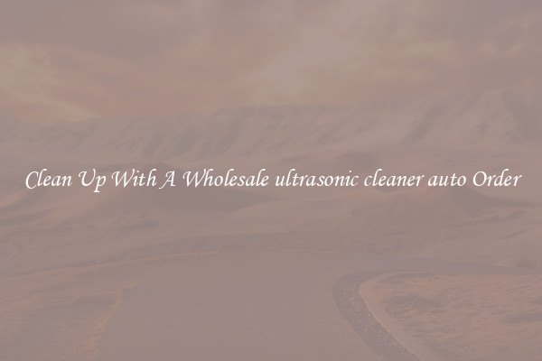 Clean Up With A Wholesale ultrasonic cleaner auto Order