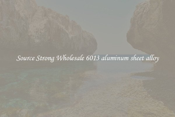 Source Strong Wholesale 6013 aluminum sheet alloy