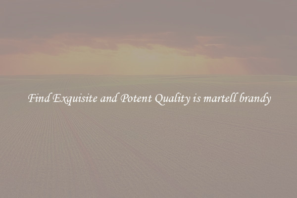 Find Exquisite and Potent Quality is martell brandy