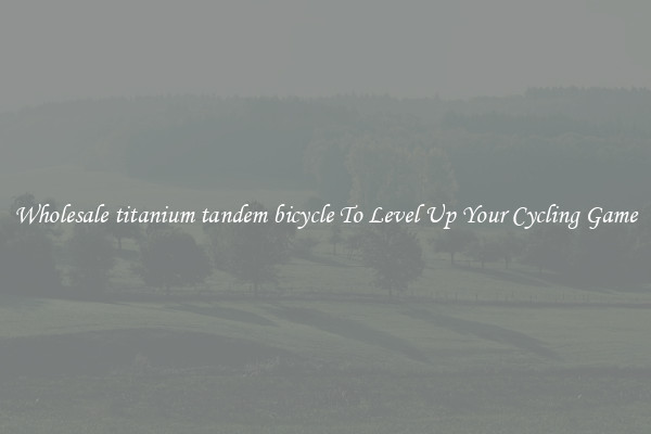 Wholesale titanium tandem bicycle To Level Up Your Cycling Game