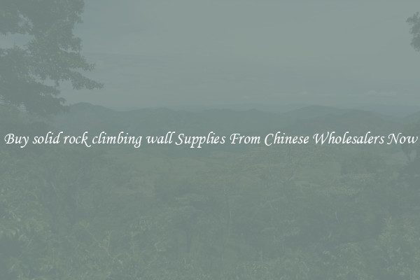 Buy solid rock climbing wall Supplies From Chinese Wholesalers Now