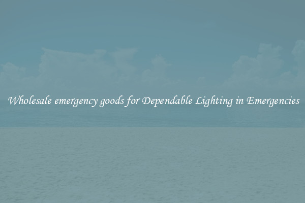 Wholesale emergency goods for Dependable Lighting in Emergencies