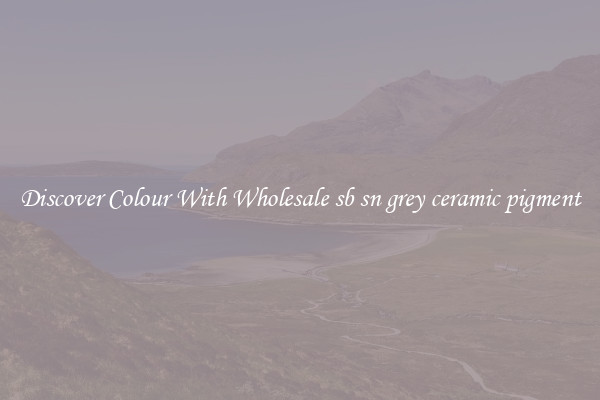 Discover Colour With Wholesale sb sn grey ceramic pigment