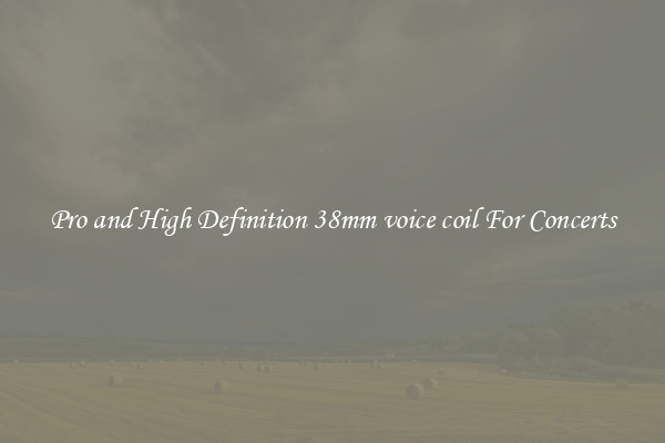 Pro and High Definition 38mm voice coil For Concerts