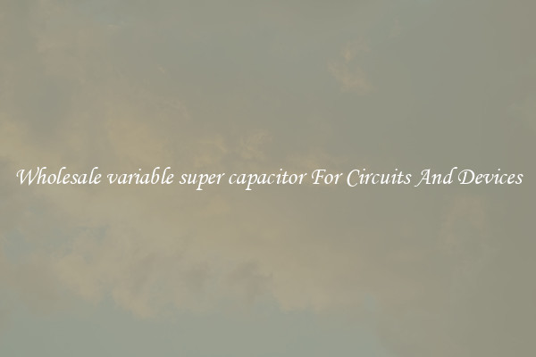 Wholesale variable super capacitor For Circuits And Devices