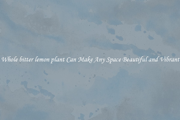 Whole bitter lemon plant Can Make Any Space Beautiful and Vibrant