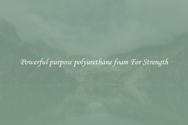 Powerful purpose polyurethane foam For Strength