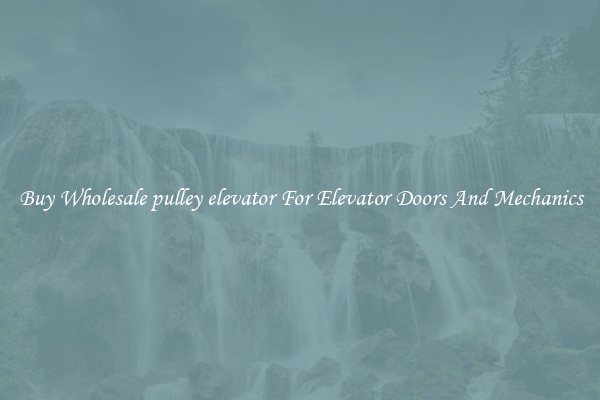 Buy Wholesale pulley elevator For Elevator Doors And Mechanics