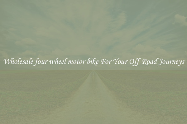 Wholesale four wheel motor bike For Your Off-Road Journeys